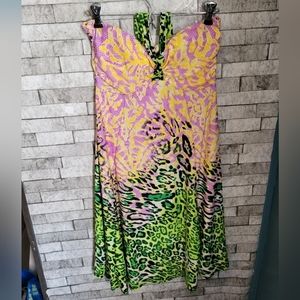 India Boutique tropical dress w built in bra